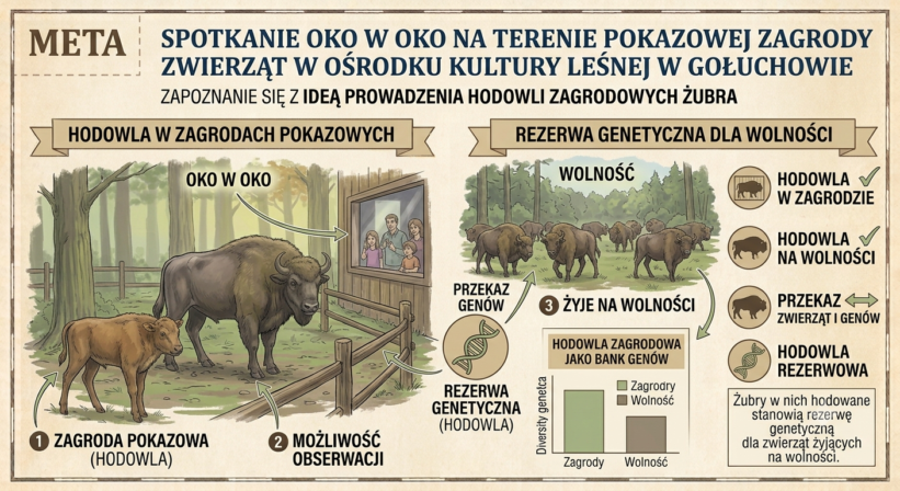 Żubr żyje na wolności lub na terenie ośrodków hodowli żubrów i w zagrodach pokazowych. Żubry w nich hodowane stanowią rezerwę genetyczną dla zwierząt żyjących na wolności. 